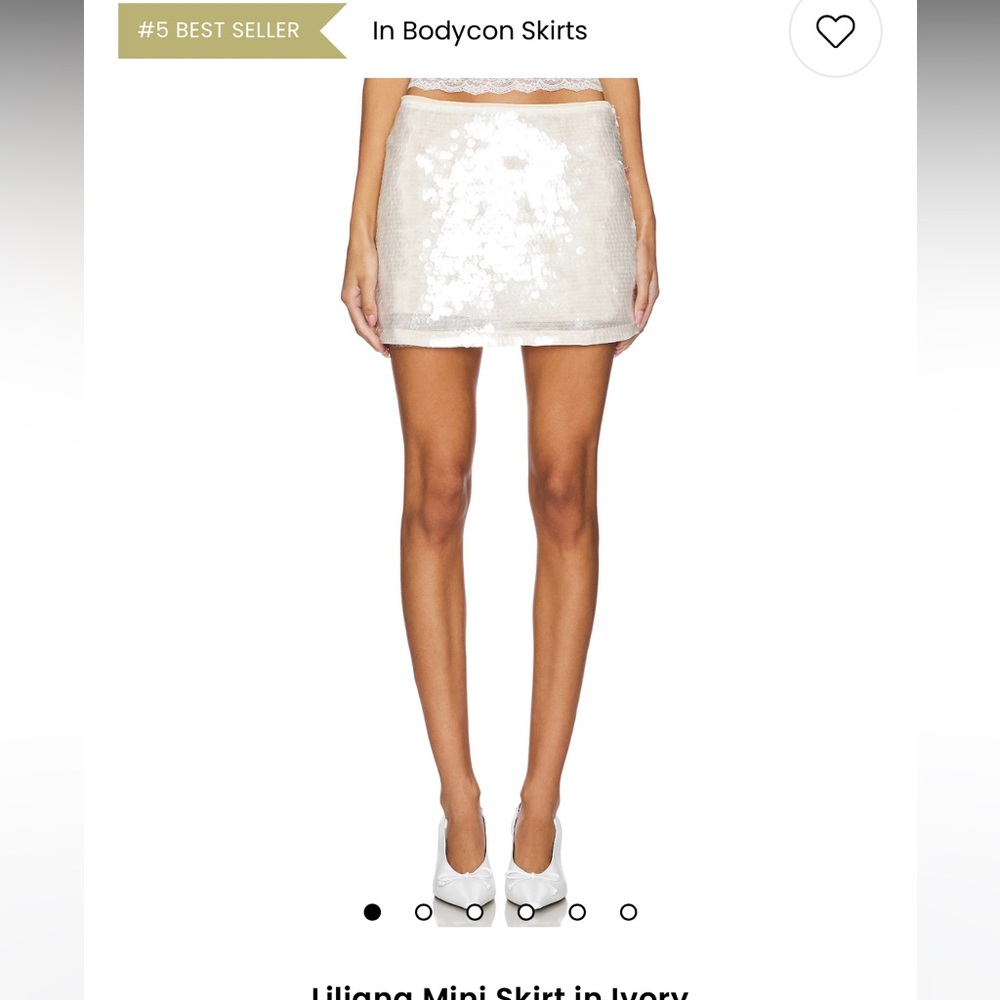 superdown Ivory Sequin Mini Skirt